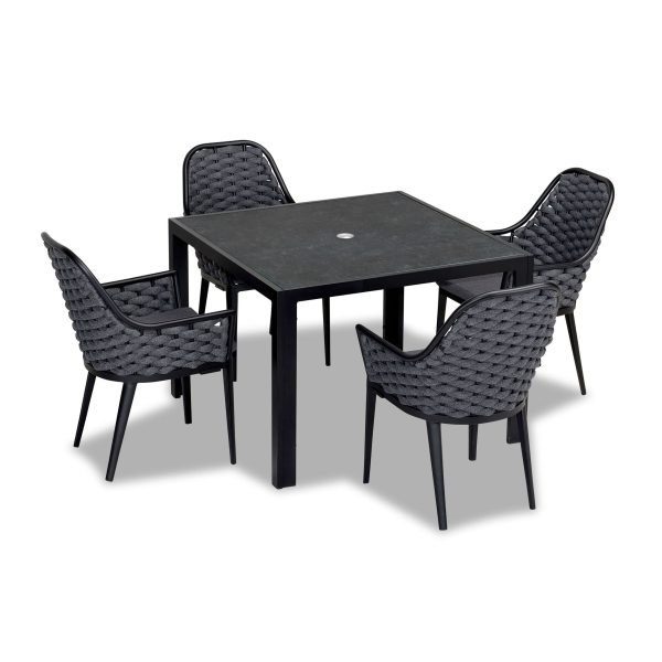 Parlor Black 5 Piece Dining Set - JH-009
