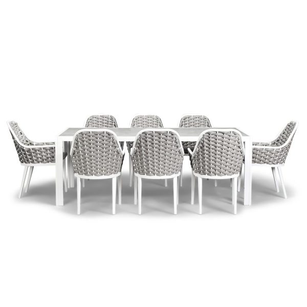 Parlor White 9 Piece Dining Set - JH-014