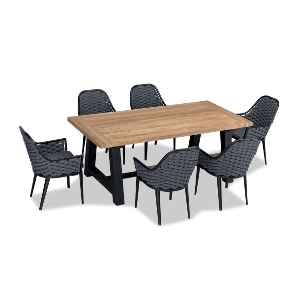 Parlor 6 Seat Reclaimed Teak Dining Set - JH-017